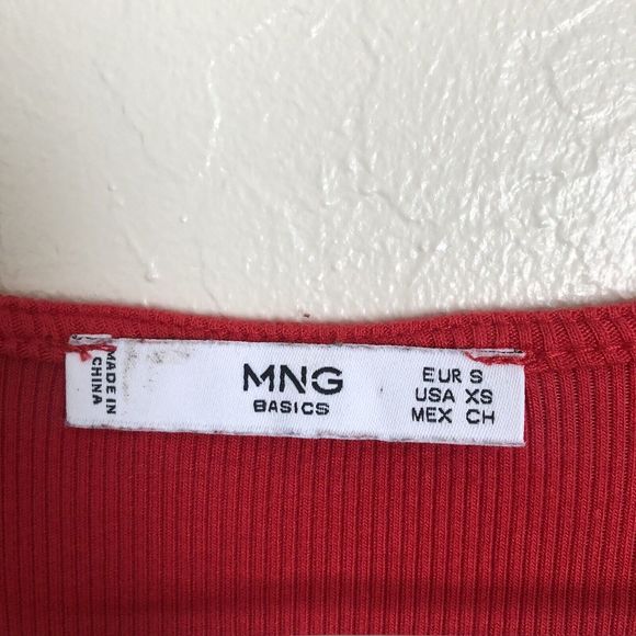 MNG Baisics Dress Ribbed Stretch Knit Scoop Neck Size XS - Picture 3 of 6